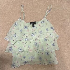 Derek Heart Mint Floral Women's Top